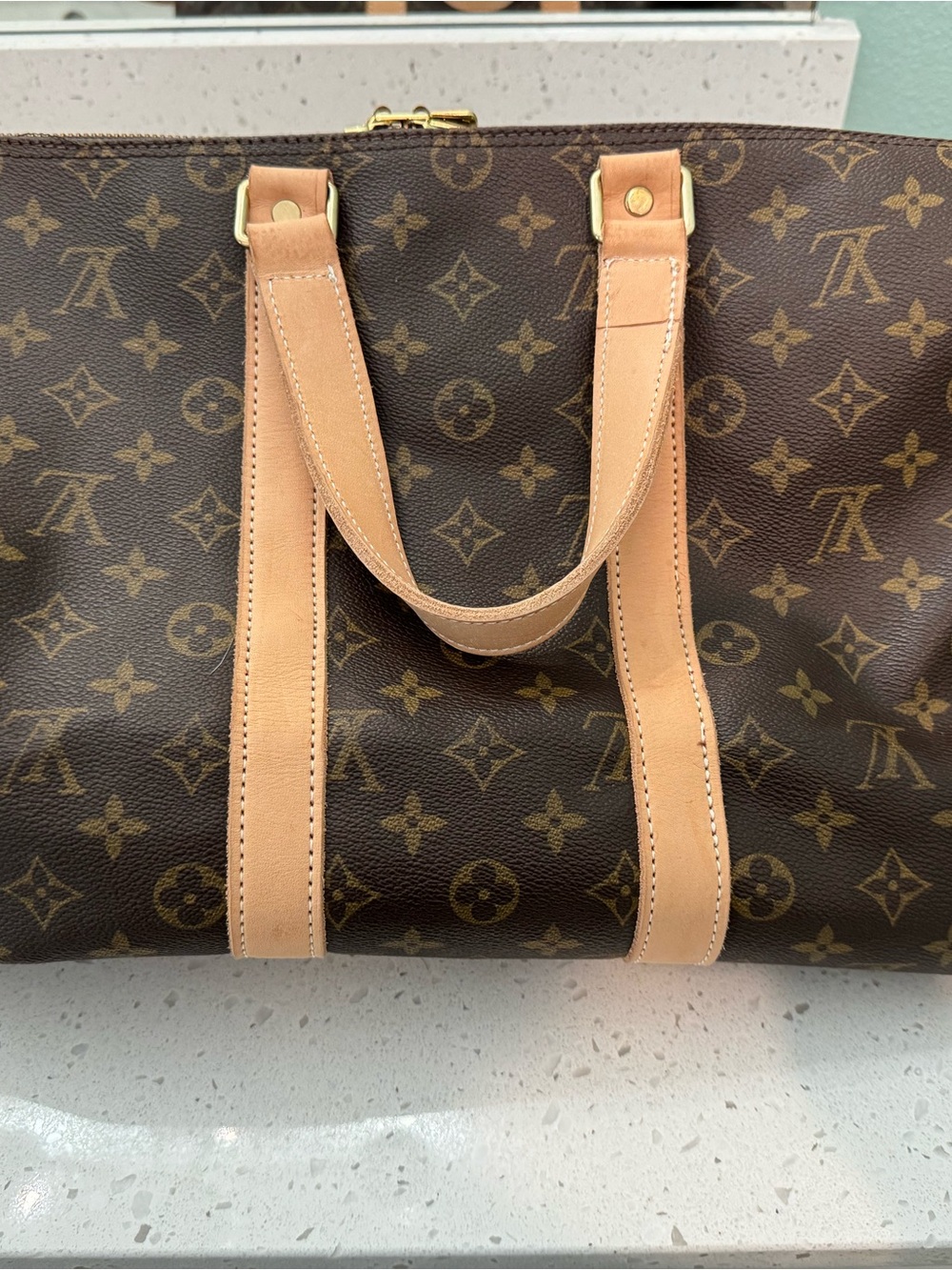 Louis Vuitton Vintage Boho Weekender Duffel Bag with Natural Vachetta Handles